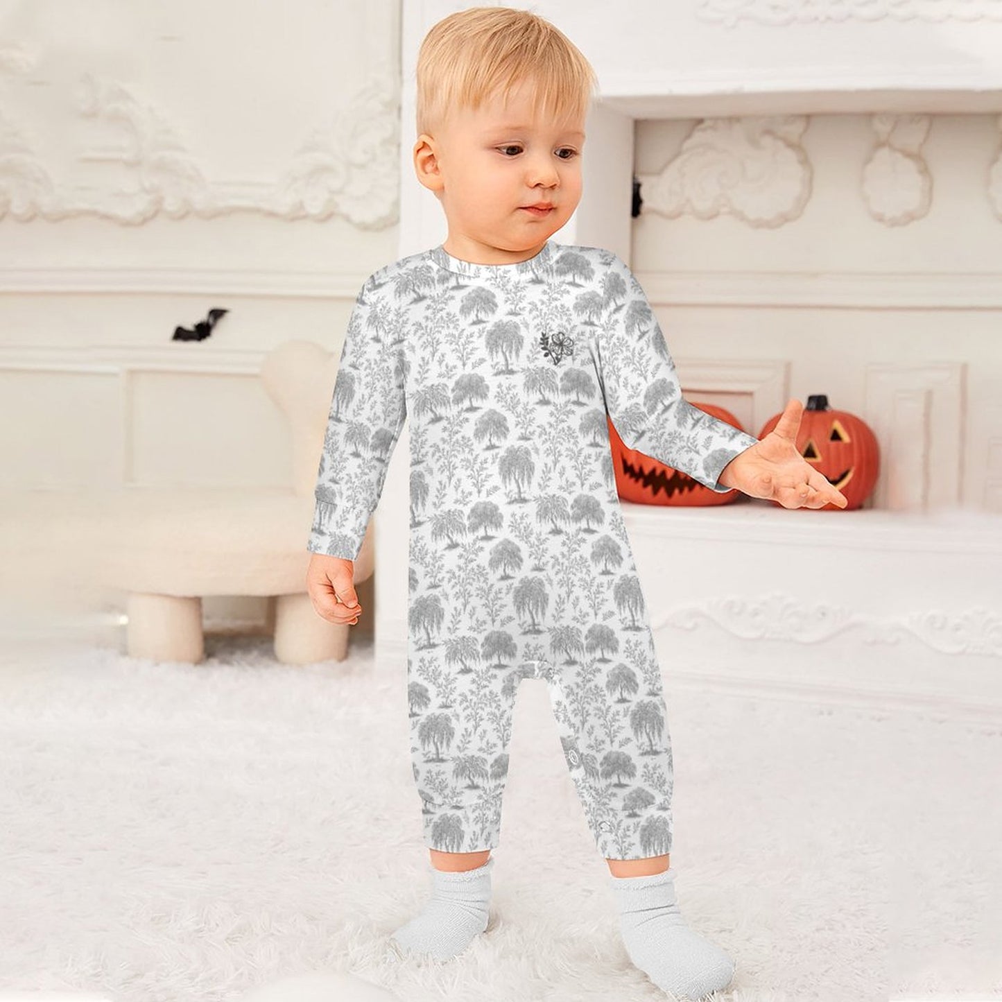 180gsm Long Sleeve Baby Romper QLR (10 Sites) (All-Over Printing)