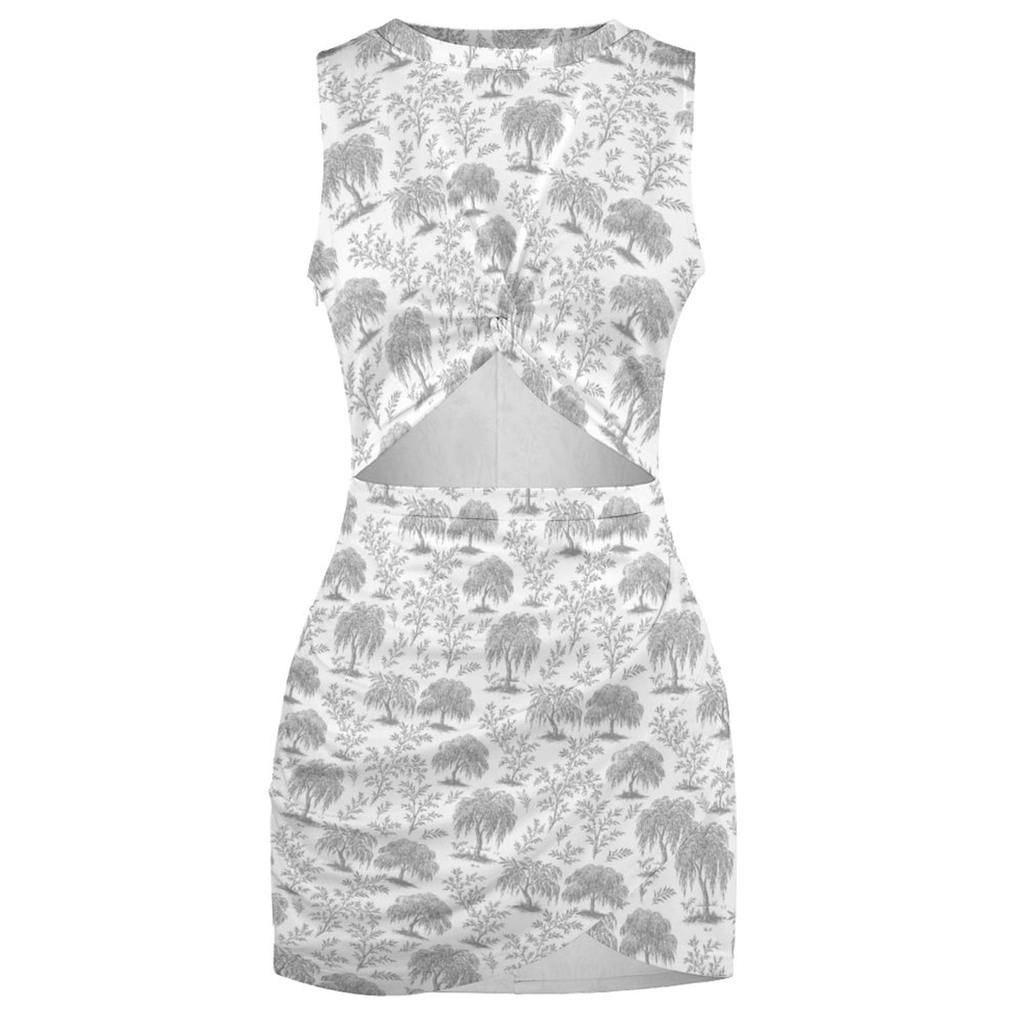 Cutout Bodycon Slim Fit Dress BEQ (All-Over Printing)