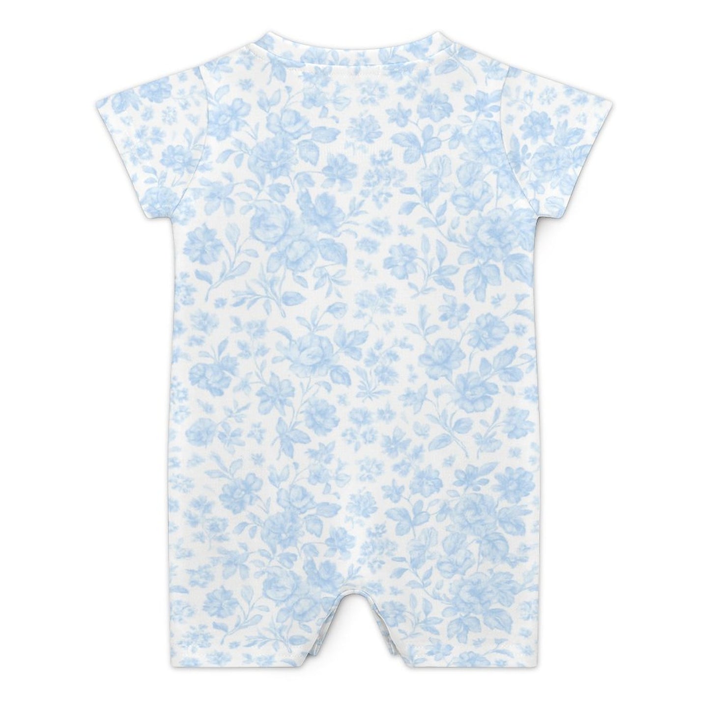 180gsm faux cotton Short Sleeve Baby Bodysuit Romper Hydrangea