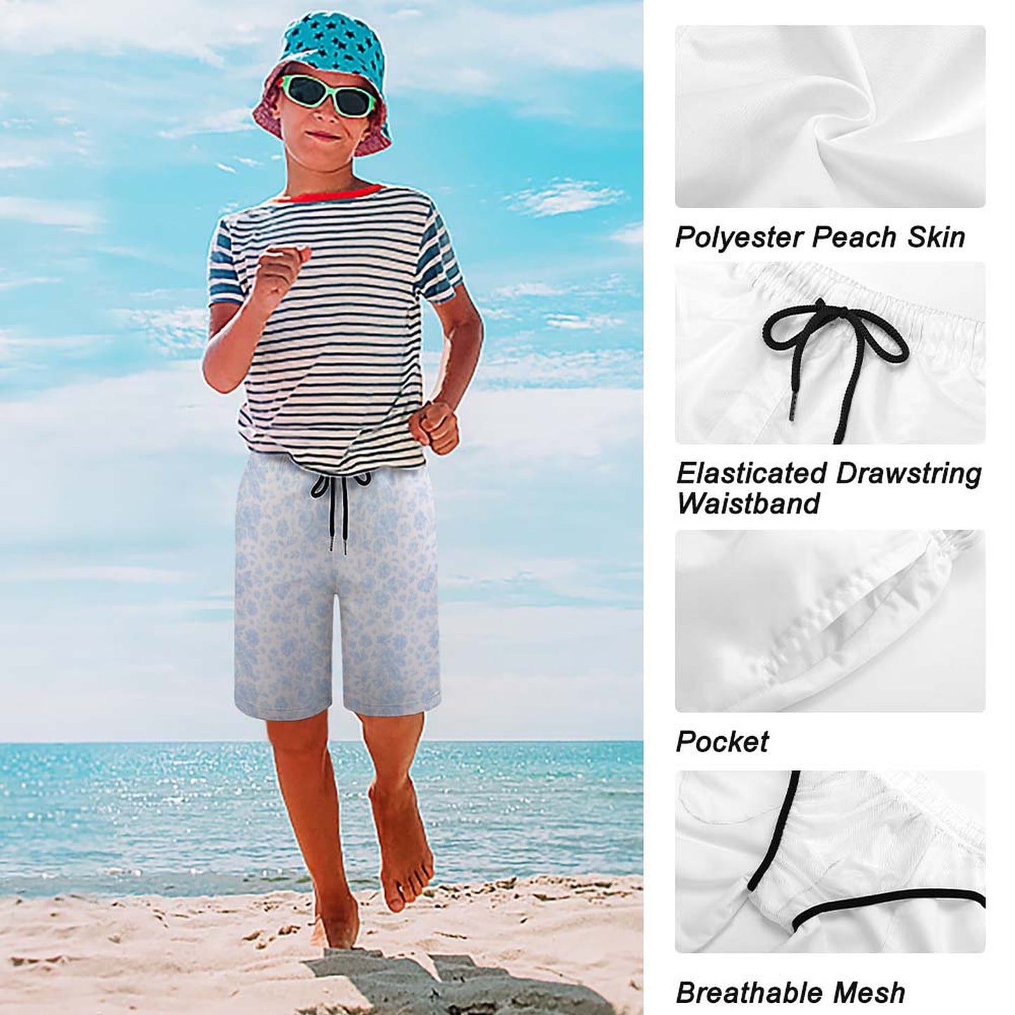 Kid's beach pants Swim Trunks Hydrangea