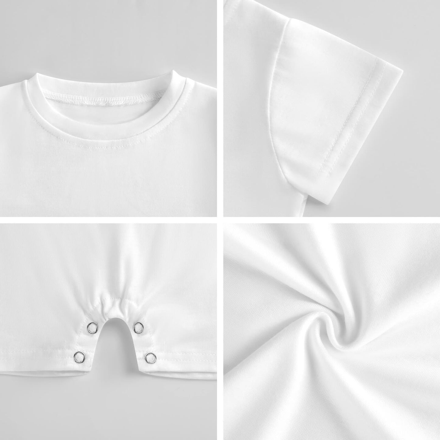 180gsm faux cotton Short Sleeve Baby Bodysuit Romper Hydrangea