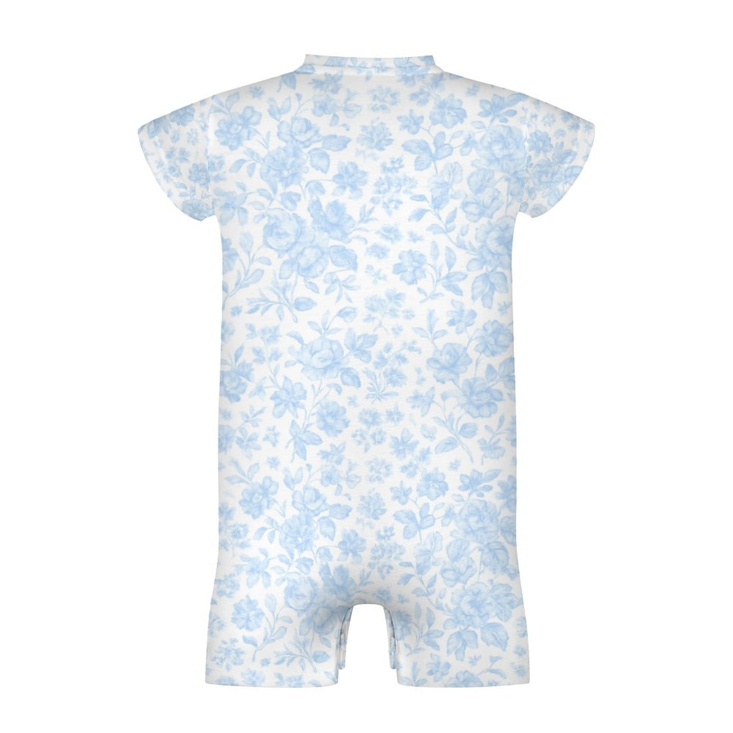 180gsm faux cotton Short Sleeve Baby Bodysuit Romper Hydrangea