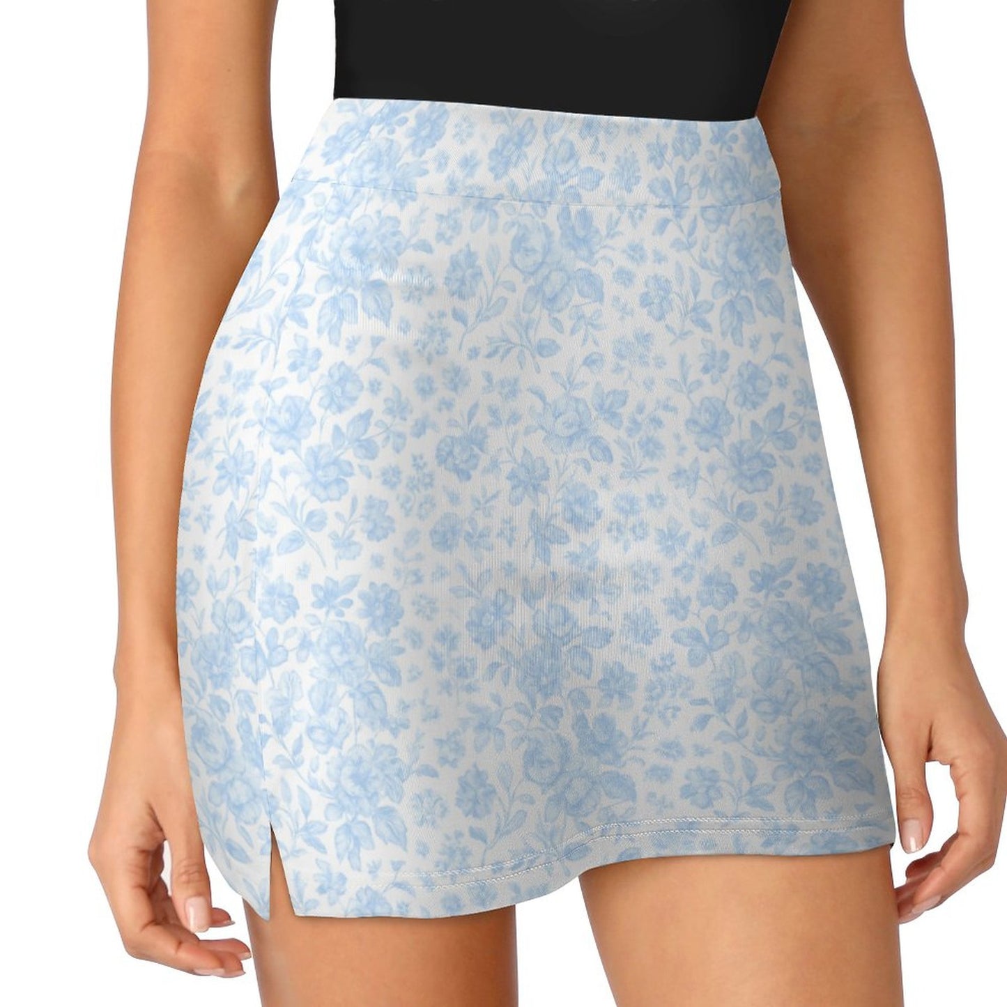 anti-peep Skort with Pocket Hydrangea