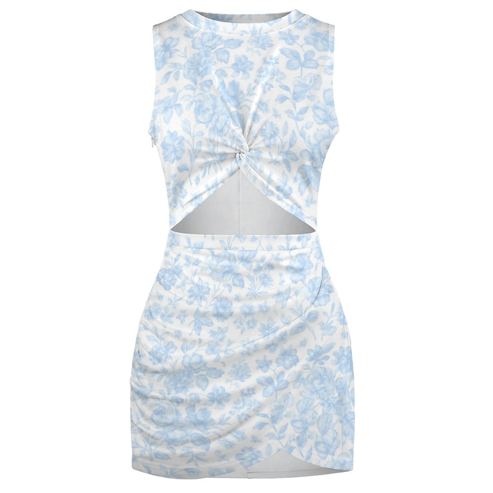 Cutout Bodycon Slim Fit Dress Hydrangea