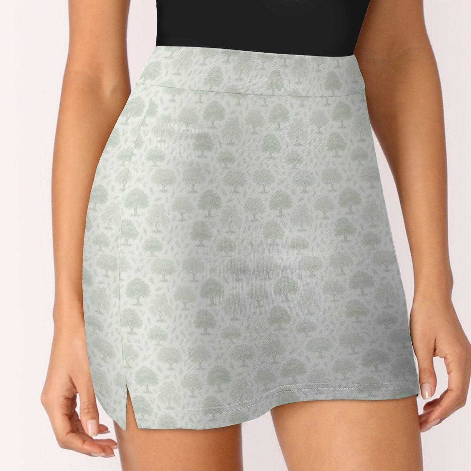 Anti-peep Skort with Pocket AMQ (All-over Printing) Olive
