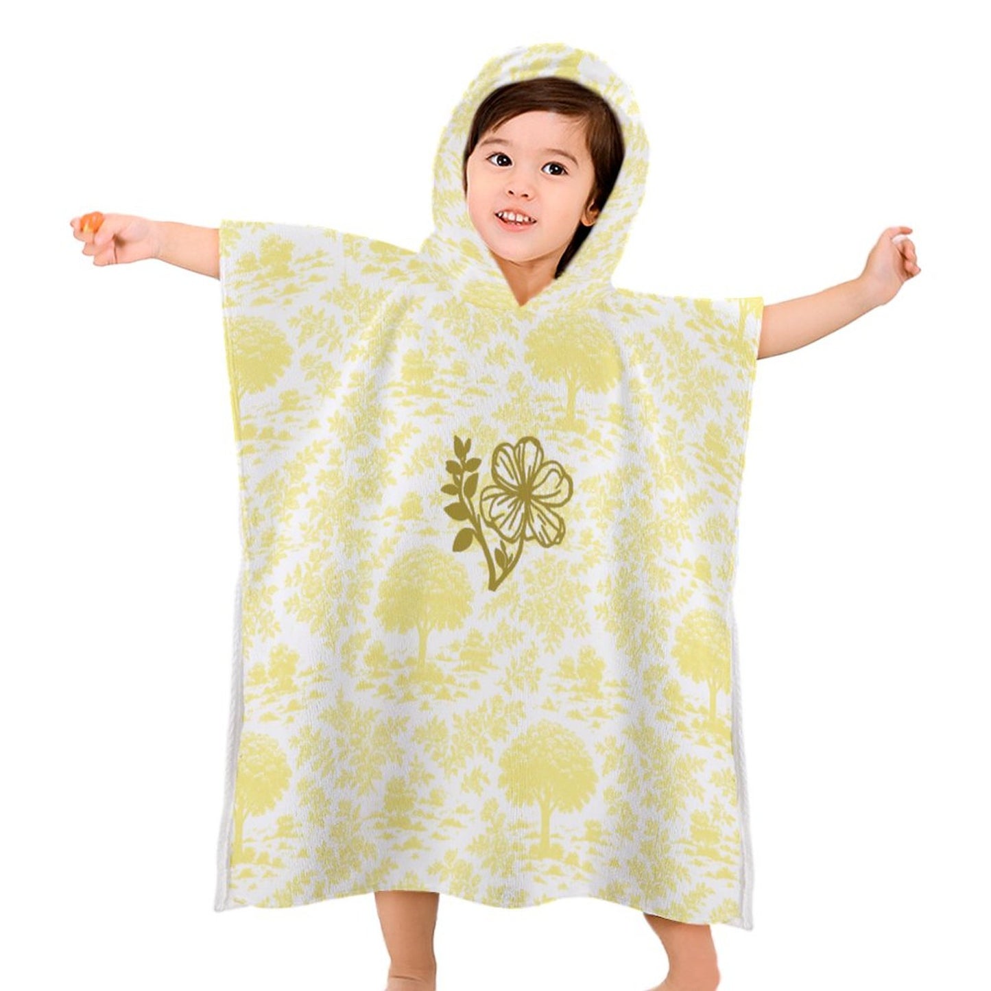 Hooded Towel for Kids (All-Over Printing) Araguaney White ffffff One size