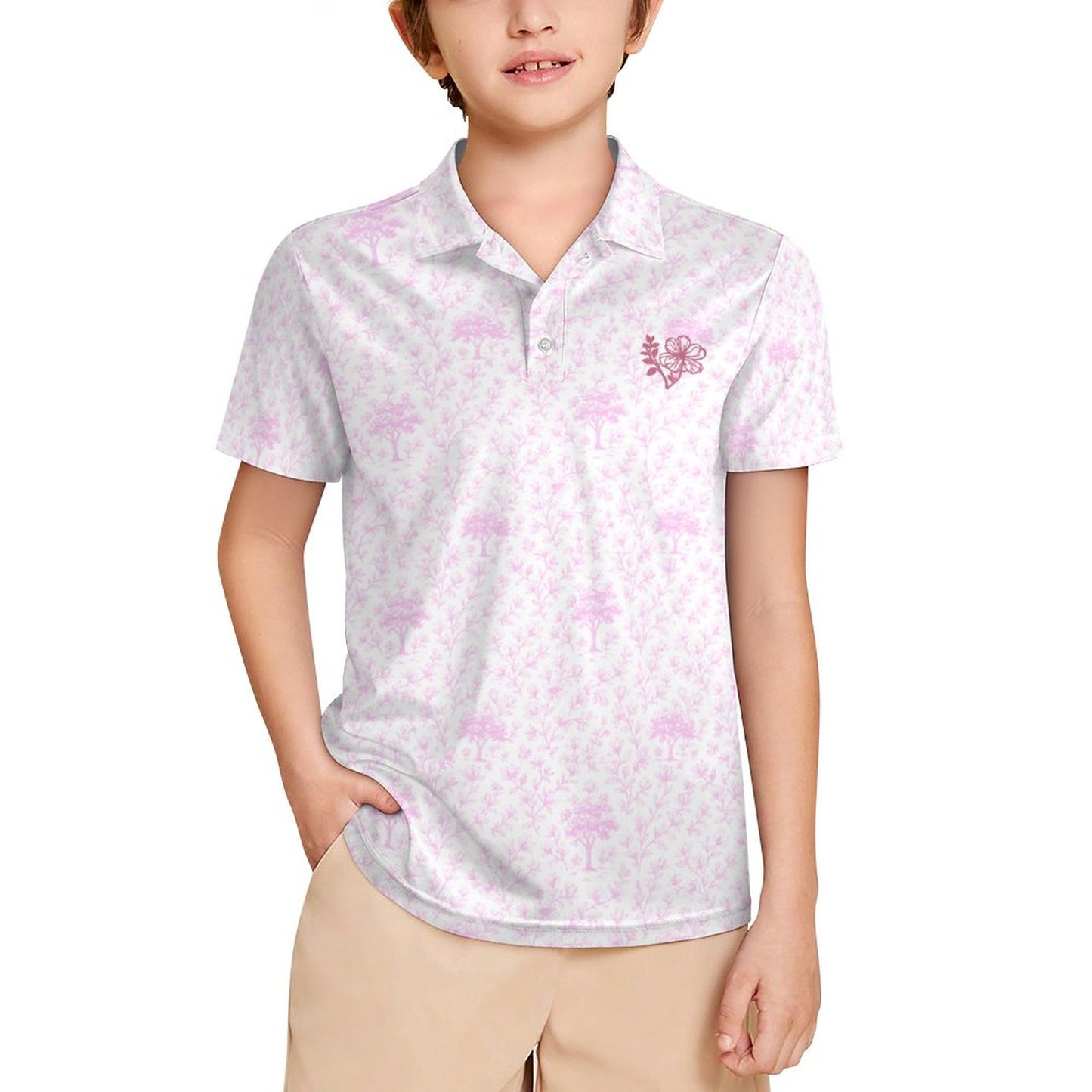 POLO for Kids J62T (All-Over Printing) Magnolia White ffffff