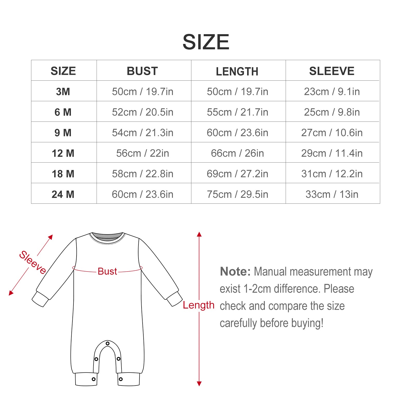 180gsm Long Sleeve Baby Romper QLR (10 Sites) (All-Over Printing)