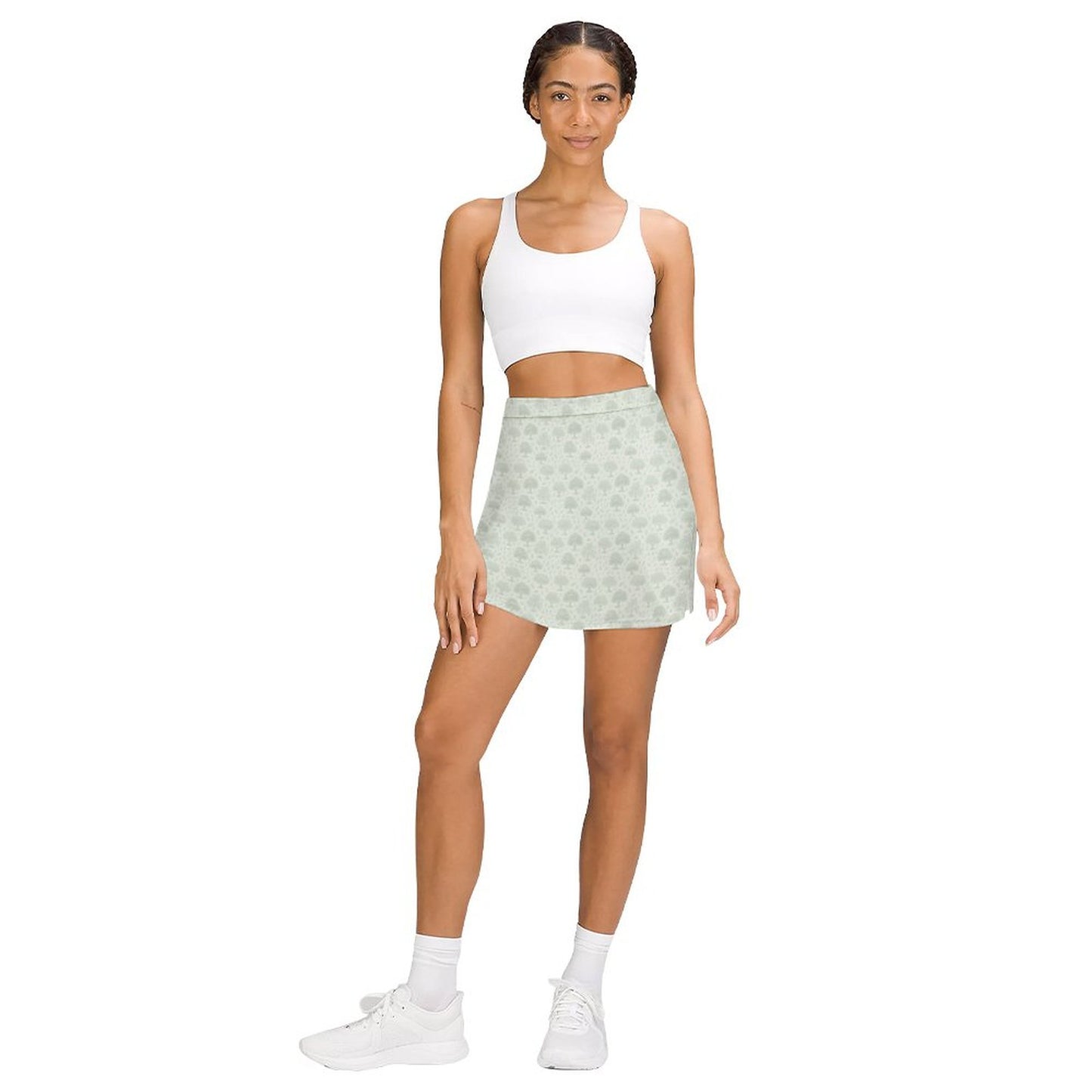 Anti-peep Skort with Pocket AMQ (All-over Printing) Olive