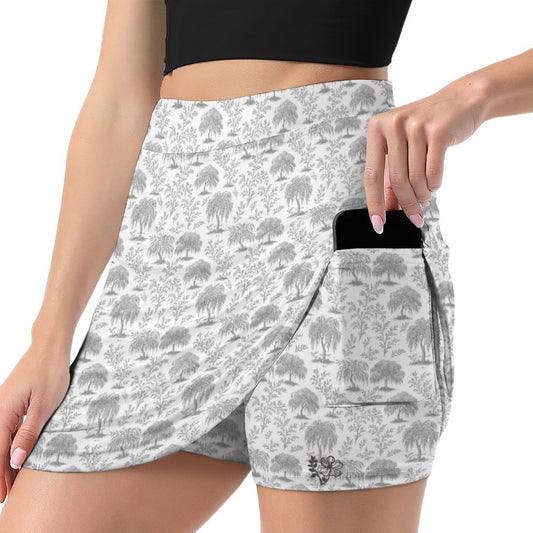 Anti-peep Skort with Pocket AMQ (All-over Printing) Willow